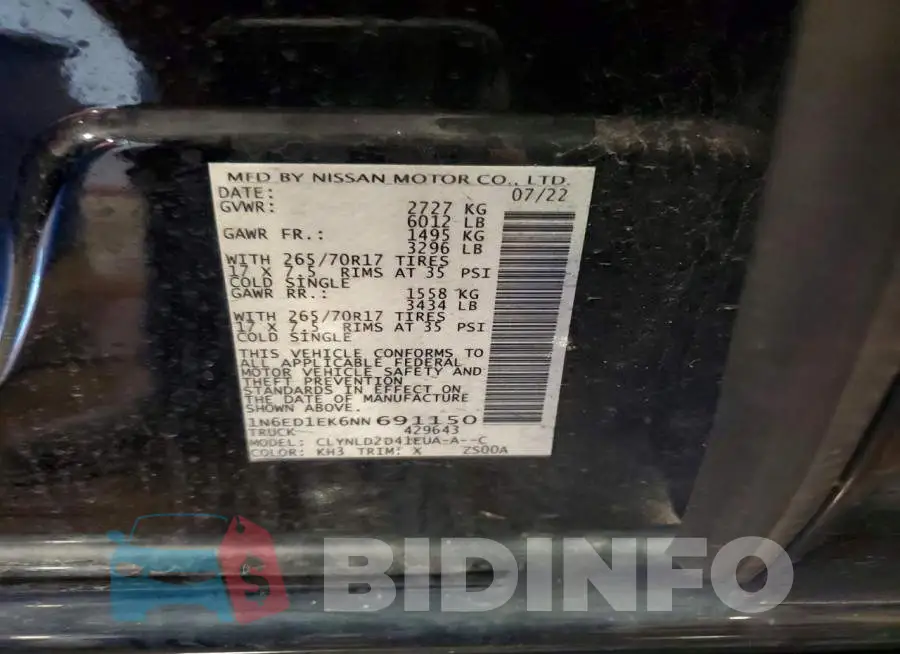 1N6ED1EK6NN691150 Photo# 12