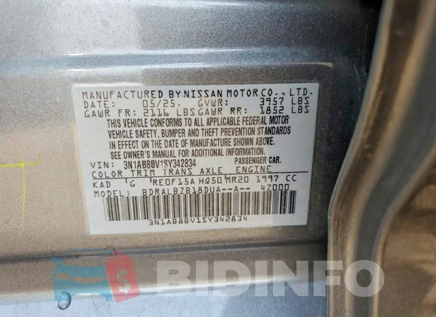 3N1AB8BV1SY342834 Photo# 13