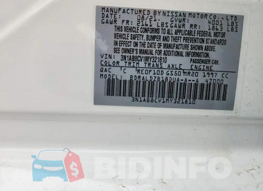 3N1AB8CV1MY321810 Photo# 12