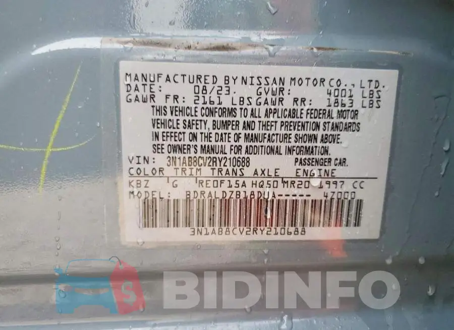 3N1AB8CV2RY210688 Photo# 13