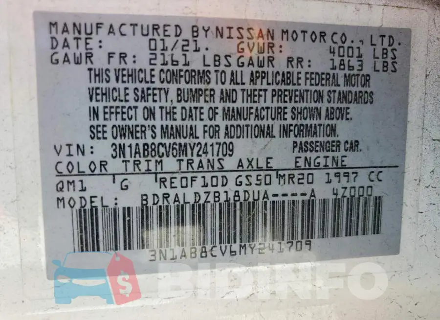 3N1AB8CV6MY241709 Photo# 12
