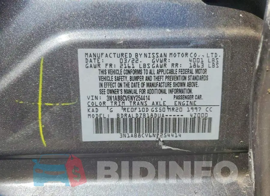 3N1AB8CV6NY254414 Photo# 12