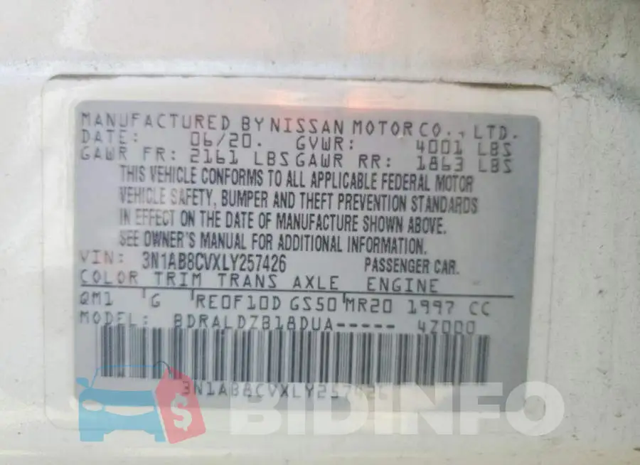 3N1AB8CVXLY257426 Photo# 13