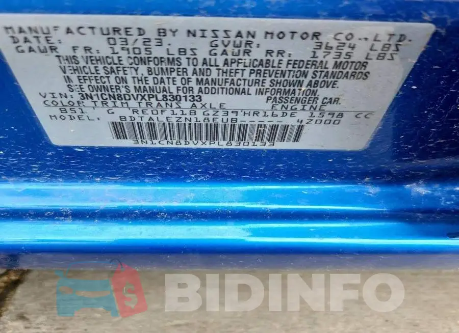 3N1CN8DVXPL830133 Photo# 12