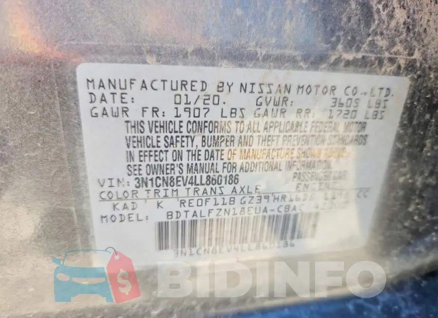 3N1CN8EV4LL860186 Photo# 12
