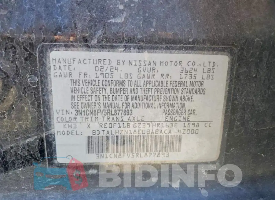 3N1CN8FV5RL877893 Photo# 12