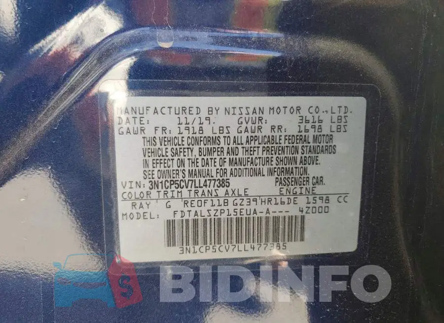 3N1CP5CV7LL477385 Photo# 13