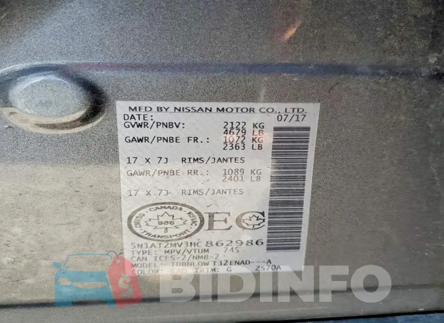 5N1AT2MV3HC862986 Photo# 14