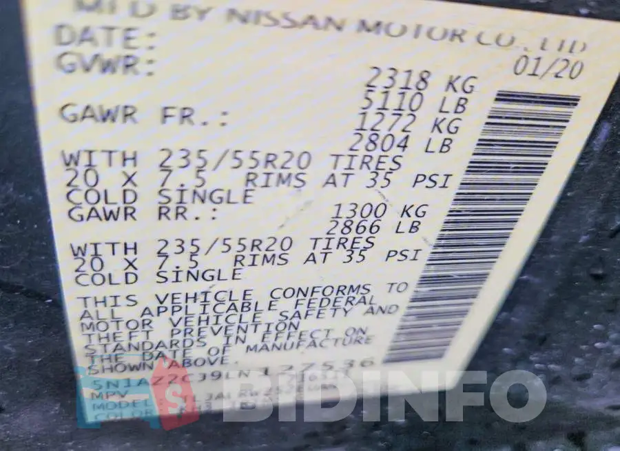 5N1AZ2CJ9LN127536 Photo# 13