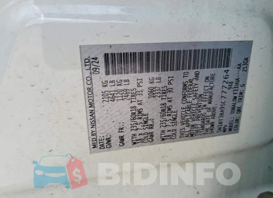 5N1BT3BA9SC777264 Photo# 13