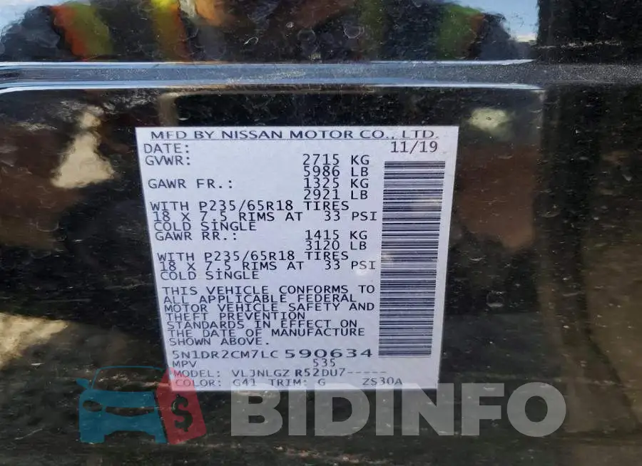 5N1DR2CM7LC590634 Photo# 13