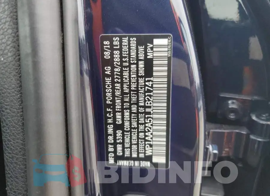 WP1AA2A51JLB21741 Photo# 13