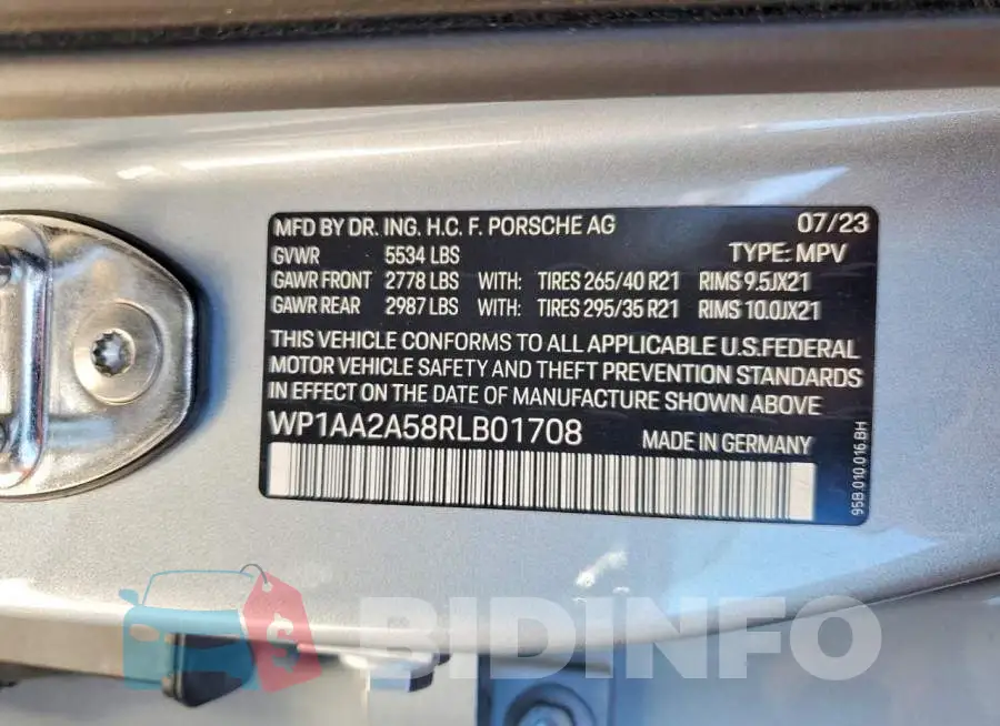 WP1AA2A58RLB01708 Photo# 13
