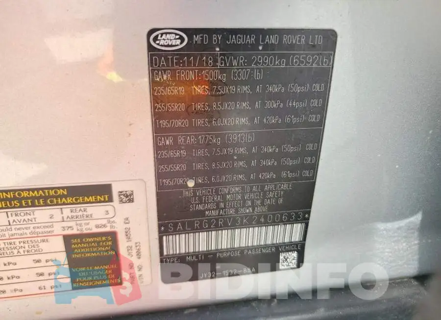 SALRG2RV3K2400633 Photo# 13