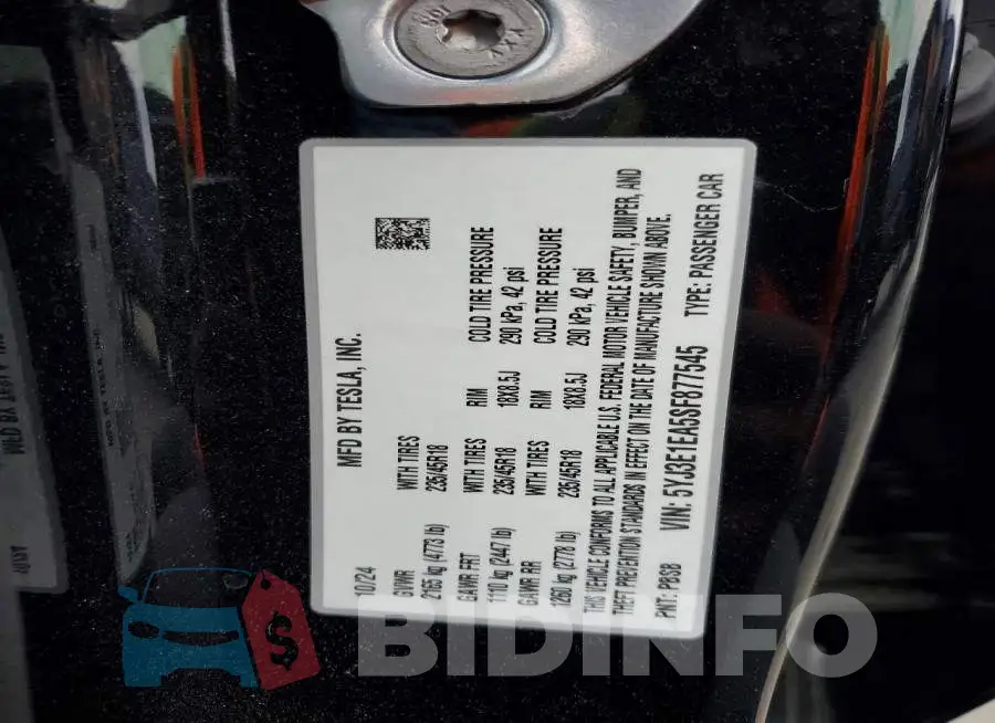 5YJ3E1EA5SF877545 Photo# 12