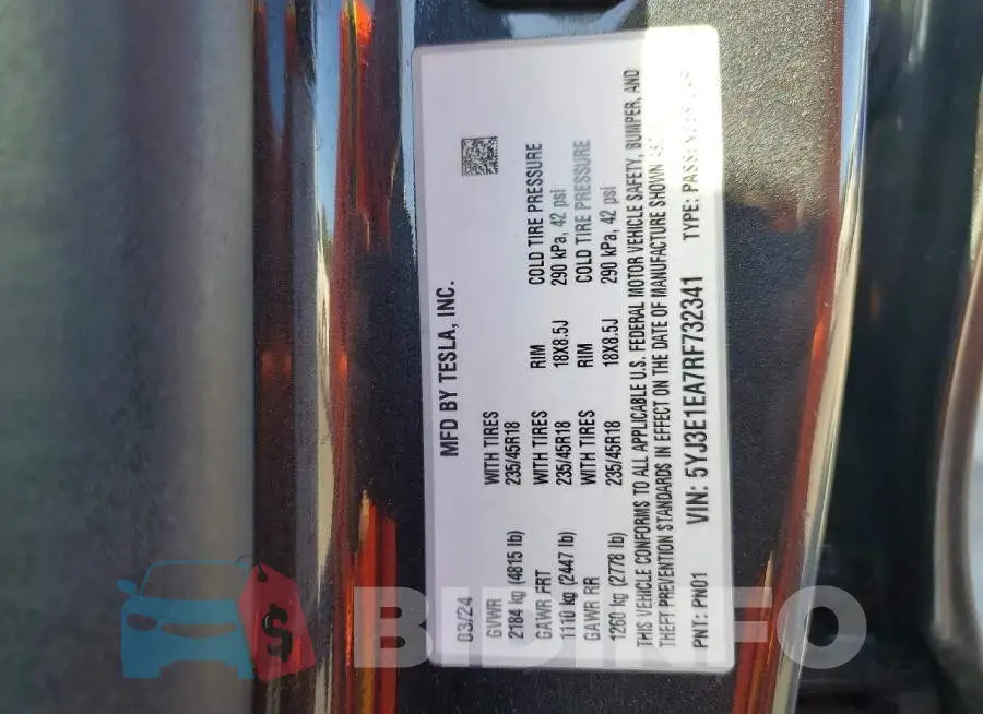 5YJ3E1EA7RF732341 Photo# 12