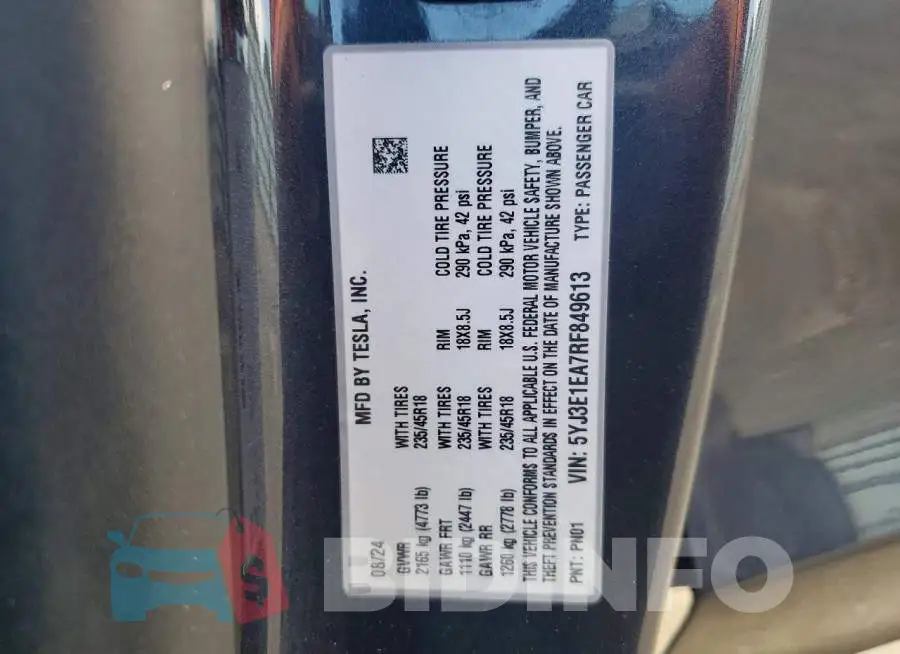 5YJ3E1EA7RF849613 Photo# 13