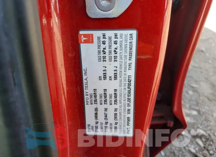 5YJ3E1EA8JF004211 Photo# 14
