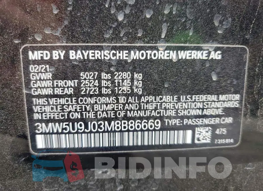 3MW5U9J03M8B86669 Photo# 13