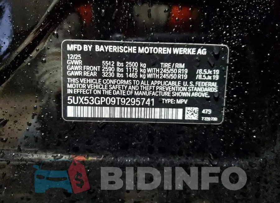 5UX53GP09T9295741 Photo# 13