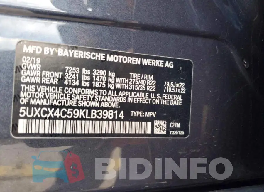 5UXCX4C59KLB39814 Photo# 13