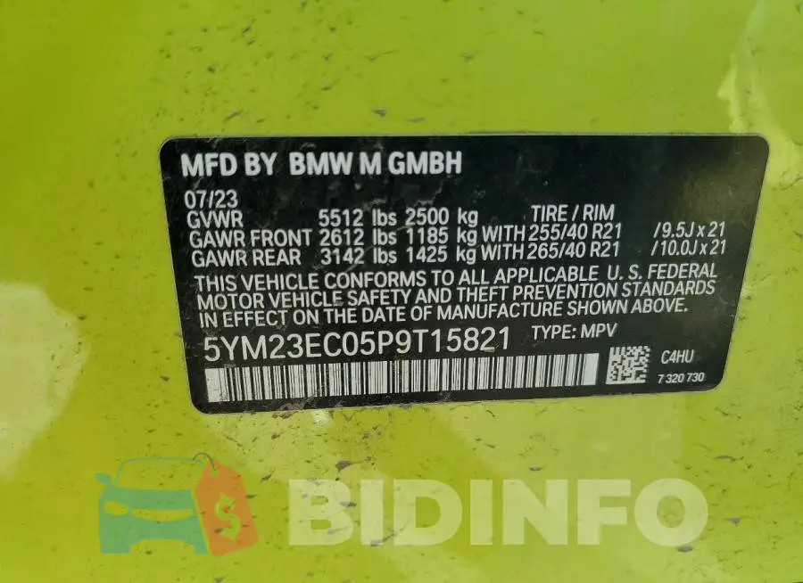 5YM23EC05P9T15821 Photo# 14