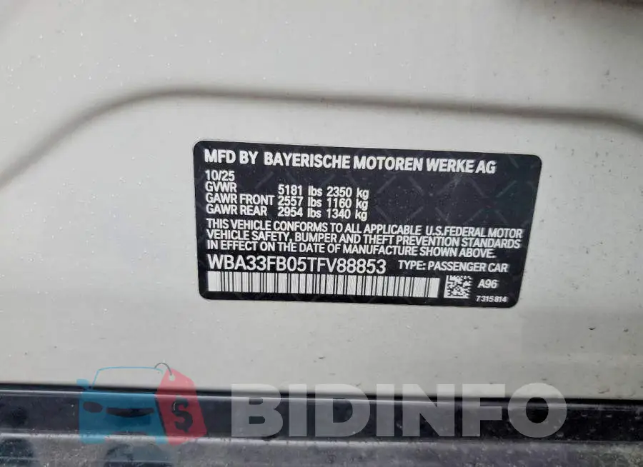 WBA33FB05TFV88853 Photo# 12