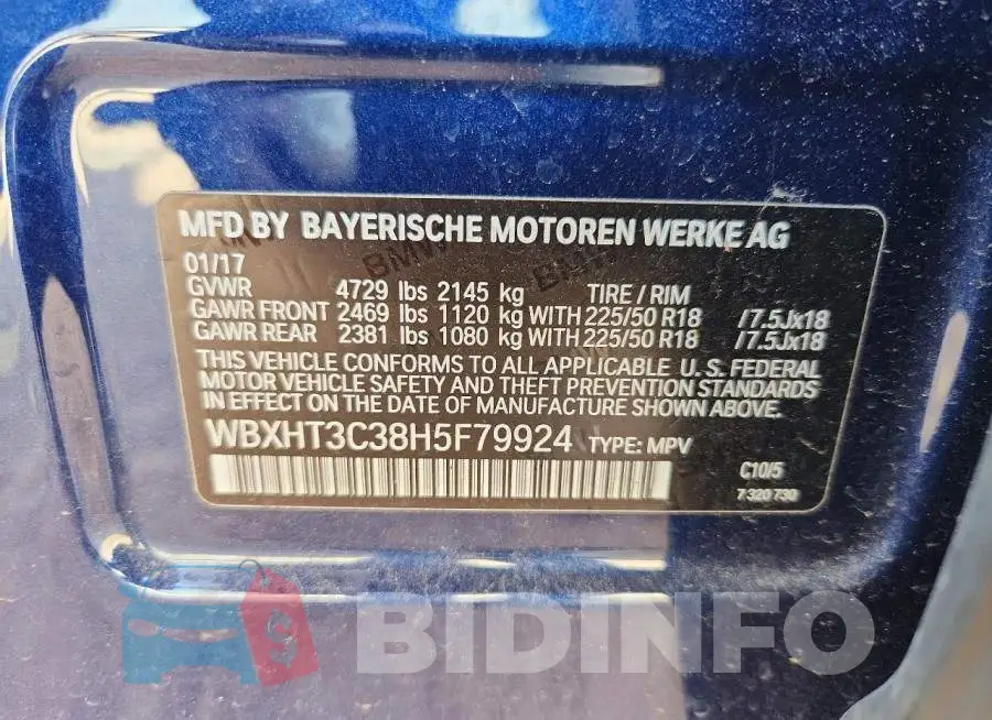 WBXHT3C38H5F79924 Photo# 13