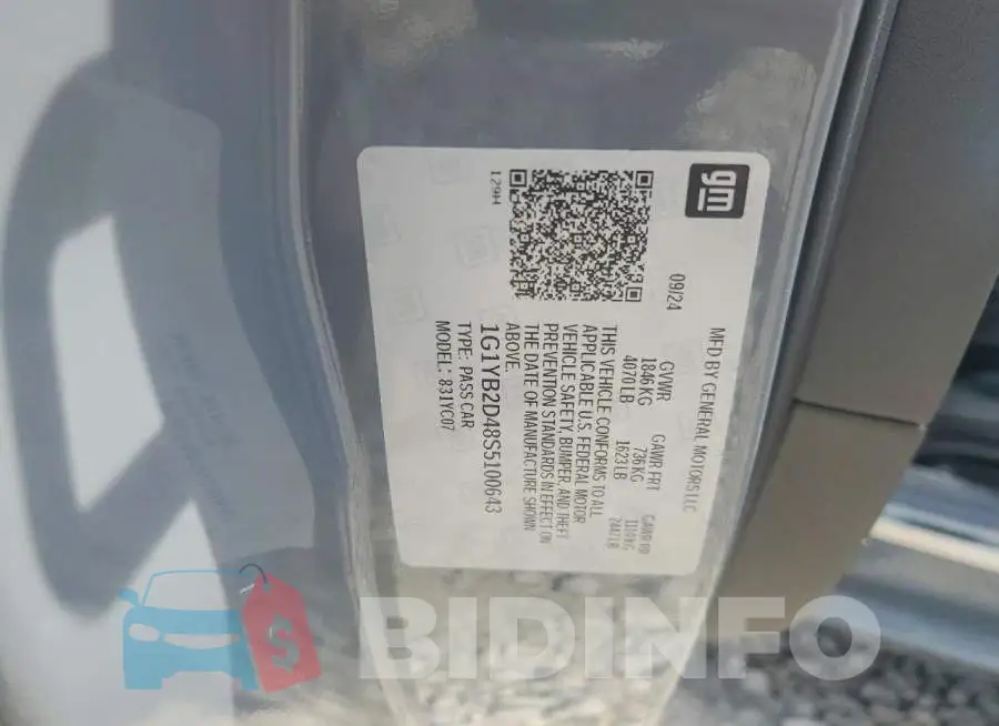 1G1YB2D48S5100643 Photo# 12