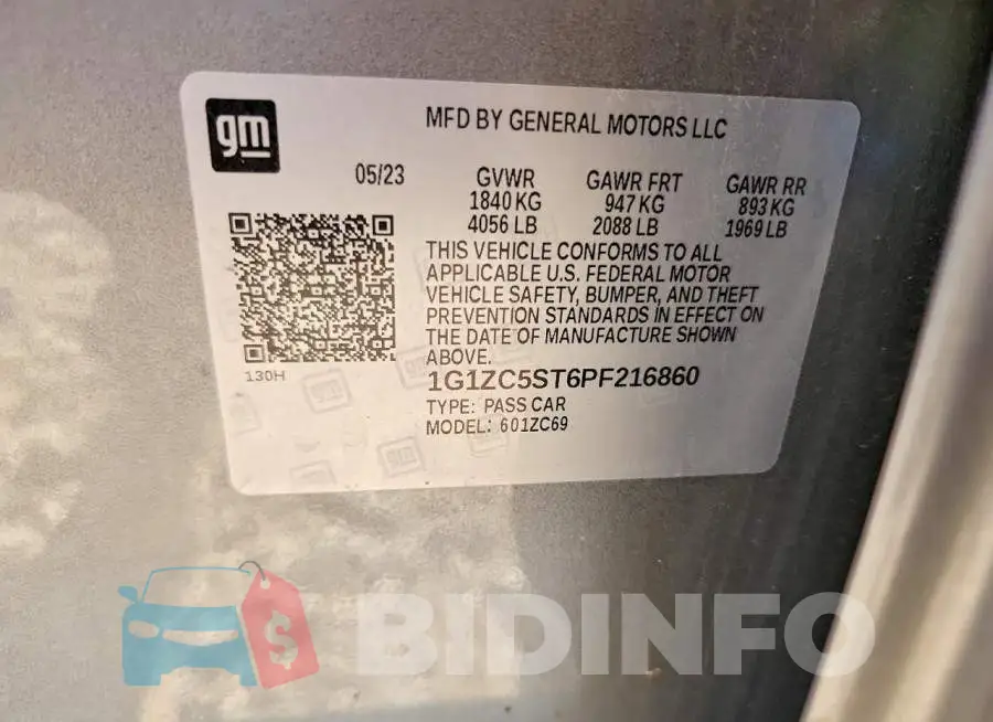 1G1ZC5ST6PF216860 Photo# 12