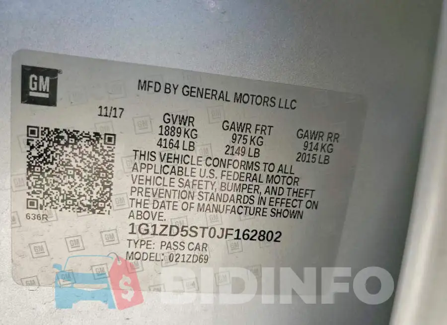 1G1ZD5ST0JF162802 Photo# 12