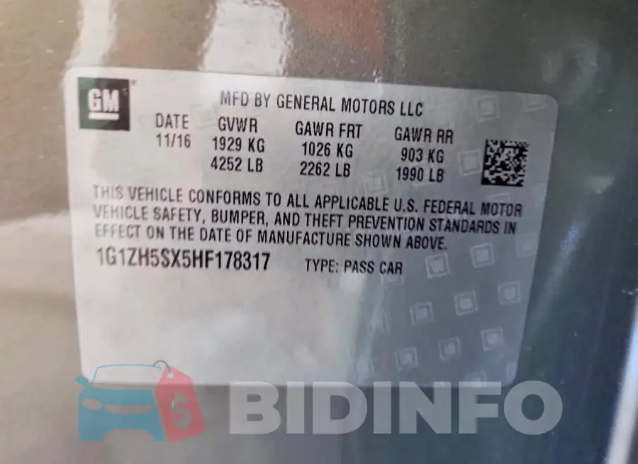 1G1ZH5SX5HF178317 Photo# 12