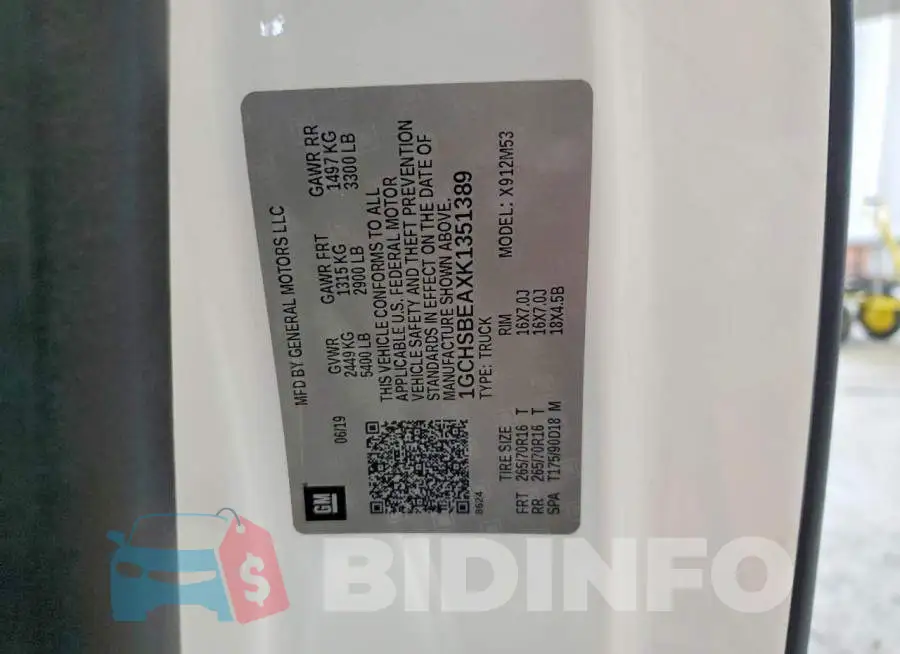 1GCHSBEAXK1351389 Photo# 13