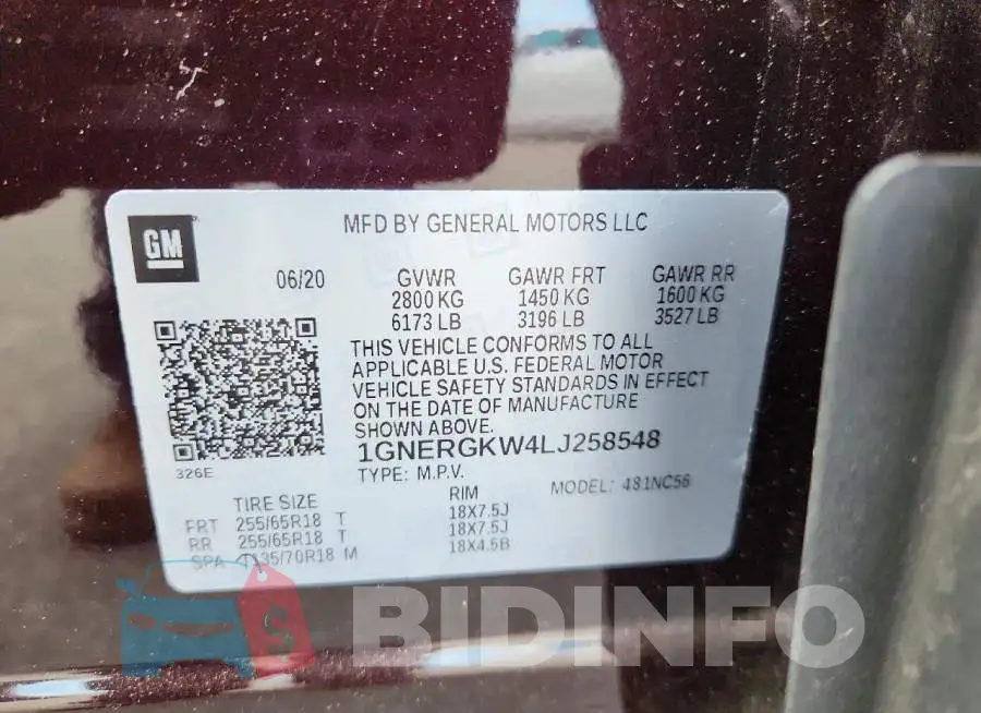 1GNERGKW4LJ258548 Photo# 13