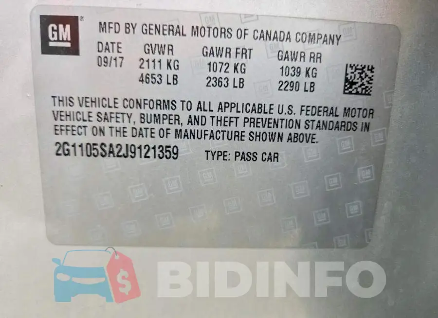 2G1105SA2J9121359 Photo# 13