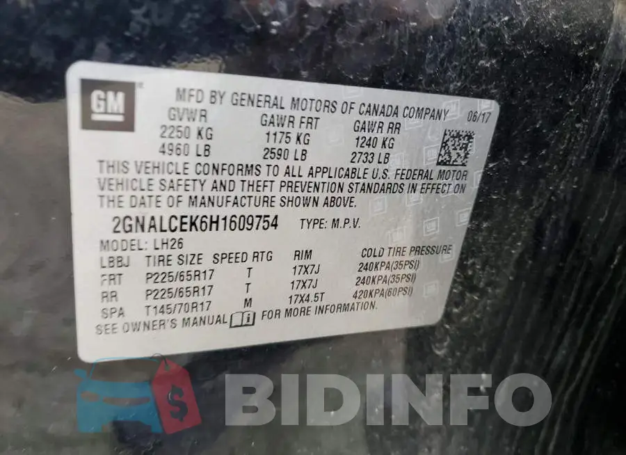 2GNALCEK6H1609754 Photo# 13