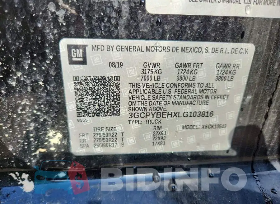 3GCPYBEHXLG103816 Photo# 13