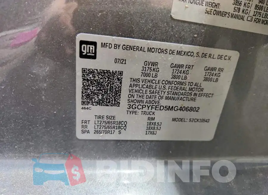 3GCPYFED5MG406802 Photo# 12