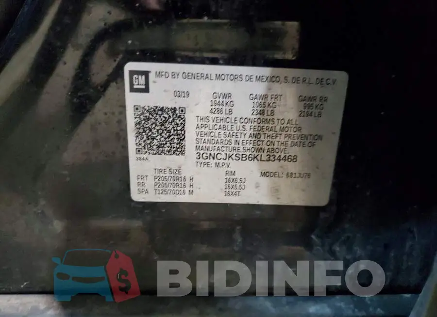 3GNCJKSB6KL334468 Photo# 13