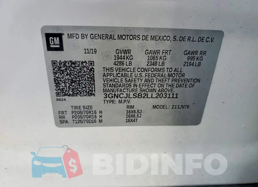 3GNCJLSB2LL203111 Photo# 13