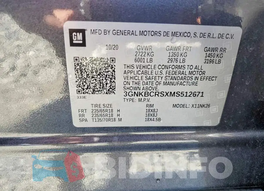 3GNKBCRSXMS512671 Photo# 13