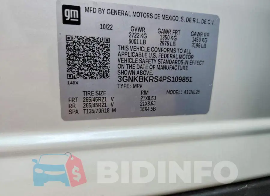 3GNKBKRS4PS109851 Photo# 12
