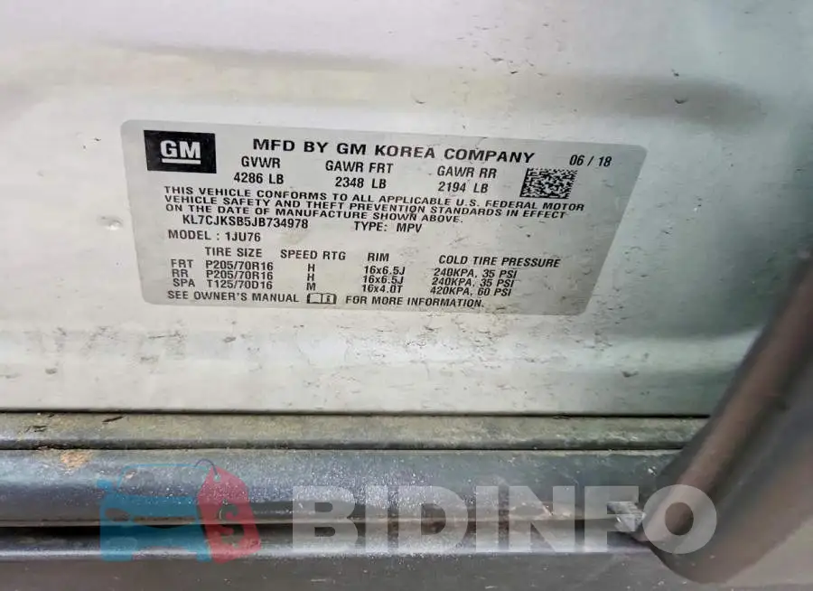 KL7CJKSB5JB734978 Photo# 13