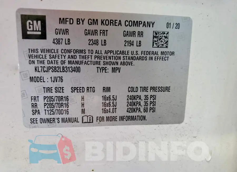 KL7CJPSB2LB313400 Photo# 13