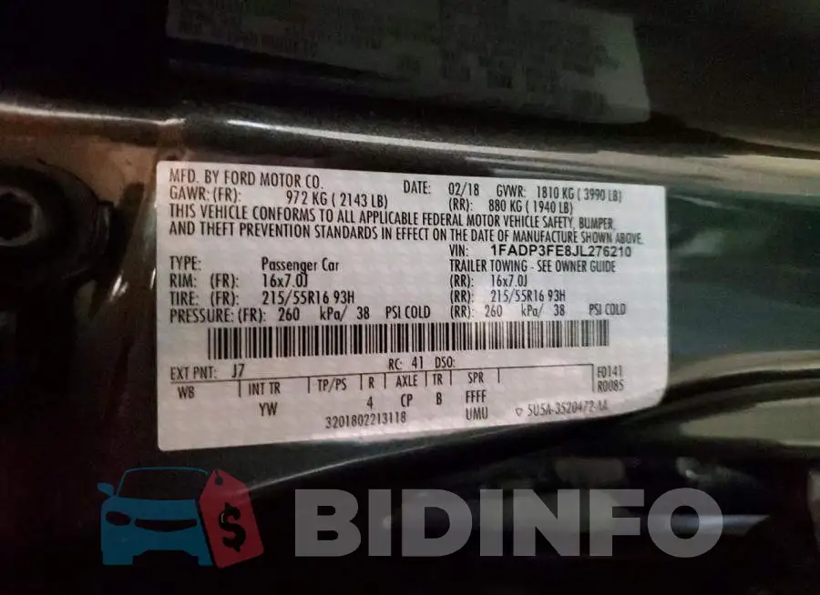 1FADP3FE8JL276210 Photo# 12