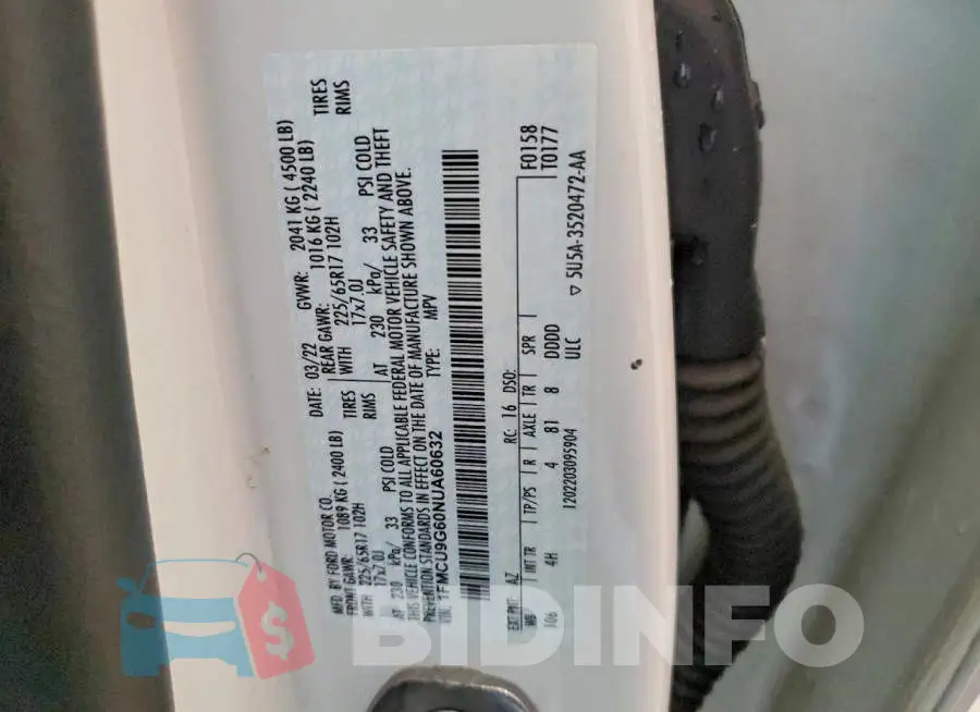 1FMCU9G60NUA60632 Photo# 13