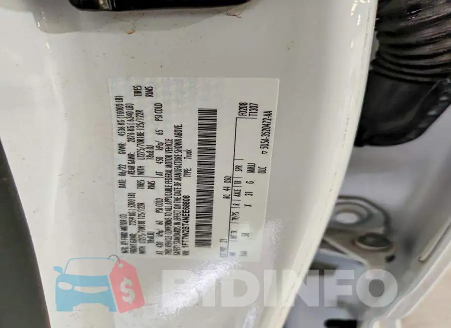 1FT7W2BT4NEE68808 Photo# 12