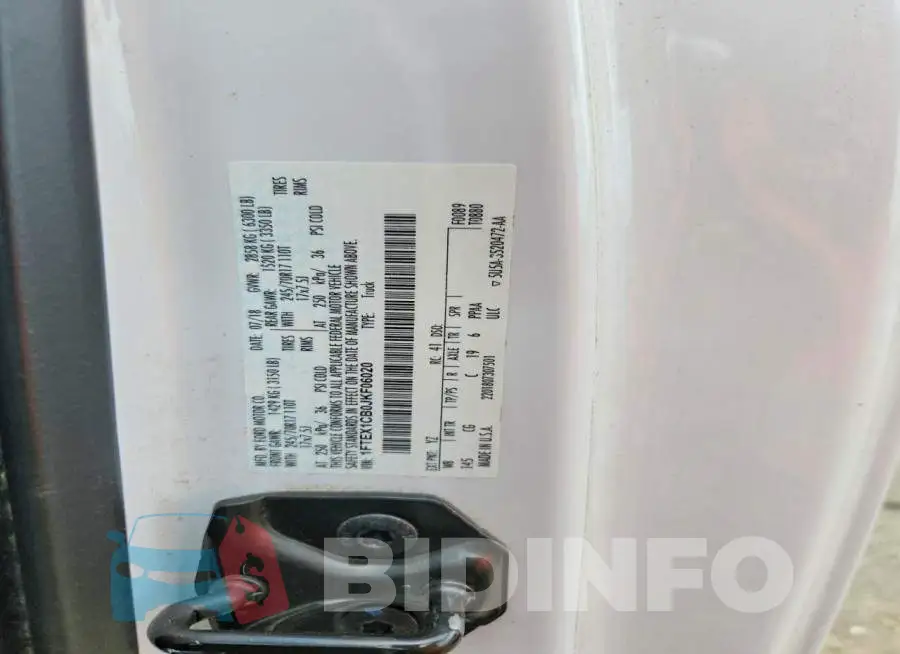 1FTEX1CB0JKF06020 Photo# 10