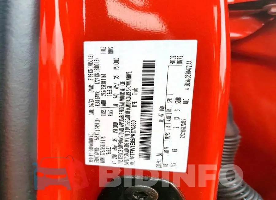 1FTFW1E85PKE70360 Photo# 12
