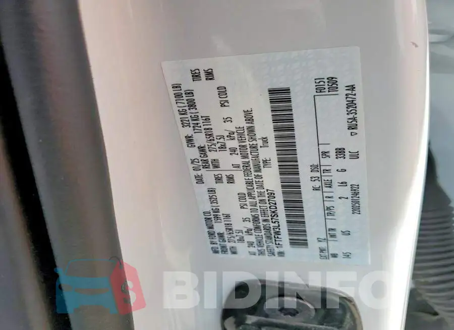 1FTFW3L57SKD27097 Photo# 13
